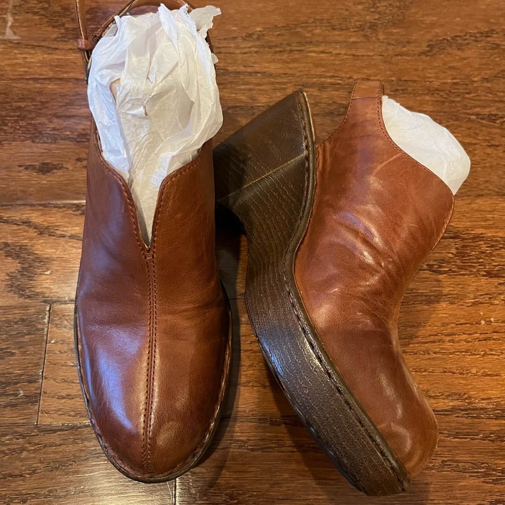 Born Brown Leather Slingbacks